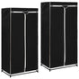 Wardrobes 2 pcs Black 75x50x160 cm