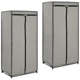 Wardrobes 2 pcs Grey 75x50x160 cm