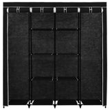 Wardrobe with 4 Compartments Black 175x45x170 cm - 45-Degree Angle