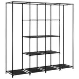 Wardrobe with 4 Compartments Black 175x45x170 cm - Close-Up Angle