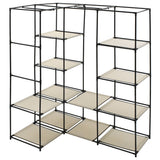 Corner Wardrobe Cream 130x87x169 cm - Top-Down View