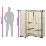 Corner Wardrobe Cream 130x87x169 cm - Close-Up Angle