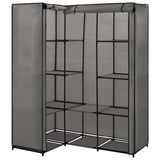 Corner Wardrobe Grey 130x87x169 cm - Front View