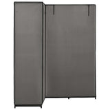 Corner Wardrobe Grey 130x87x169 cm - Side View