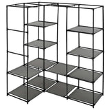 Corner Wardrobe Grey 130x87x169 cm - Top-Down View