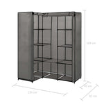 Corner Wardrobe Grey 130x87x169 cm - Rear View