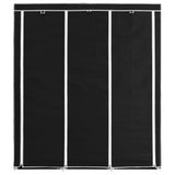 Wardrobe with Compartments and Rods Black 150x45x175 cm Fabric