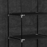 Wardrobe with Compartments and Rods Black 150x45x175 cm Fabric - 45-Degree Angle