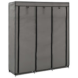 Wardrobe with Compartments and Rods Grey 150x45x175 cm Fabric
