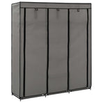 Wardrobe with Compartments and Rods Grey 150x45x175 cm Fabric