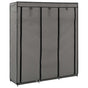 Wardrobe with Compartments and Rods Grey 150x45x175 cm Fabric