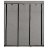 Wardrobe with Compartments and Rods Grey 150x45x175 cm Fabric