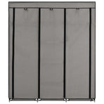 Wardrobe with Compartments and Rods Grey 150x45x175 cm Fabric