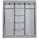 Wardrobe with Compartments and Rods Grey 150x45x175 cm Fabric