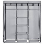 Wardrobe with Compartments and Rods Grey 150x45x175 cm Fabric
