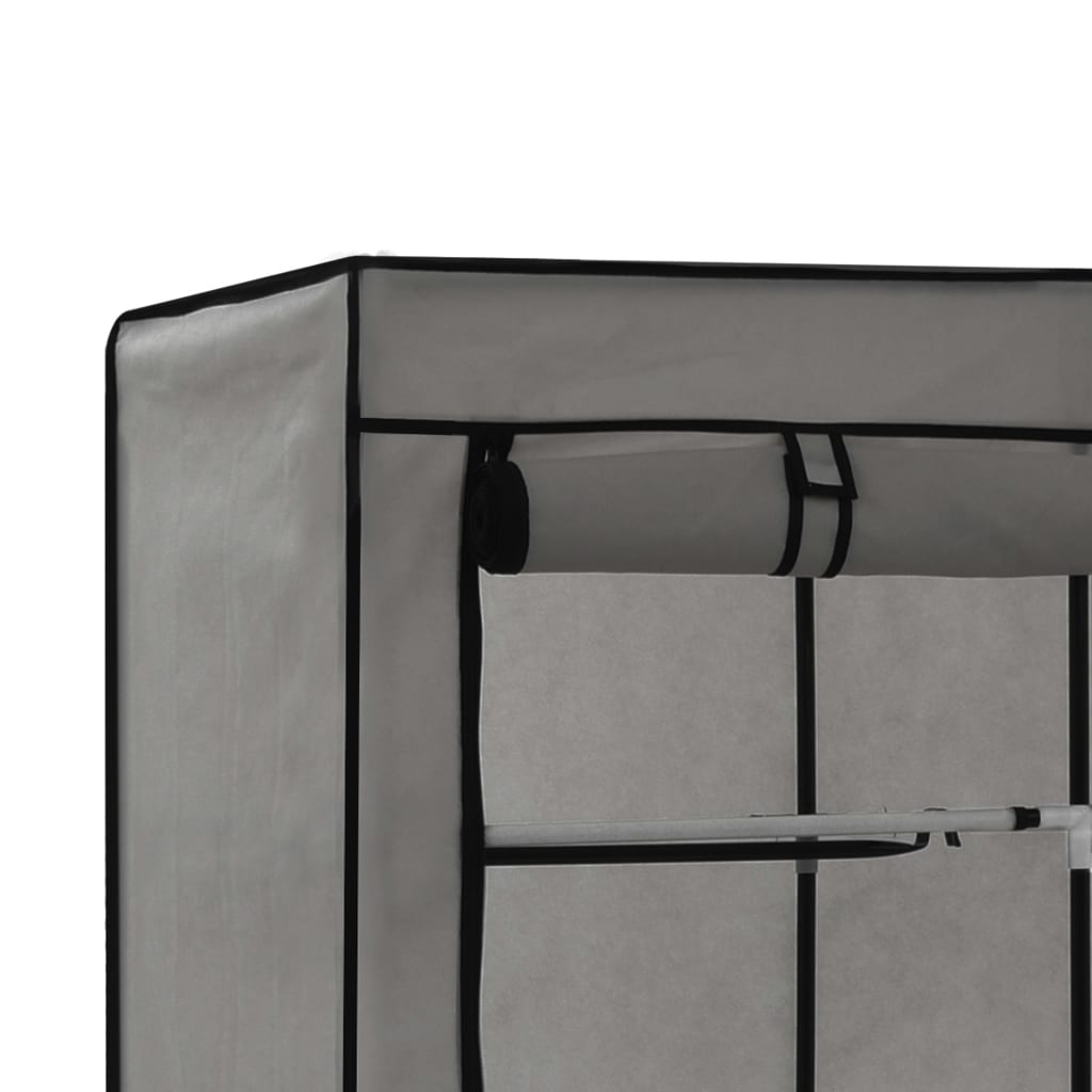 Wardrobe with Compartments and Rods Grey 150x45x175 cm Fabric