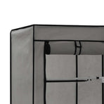 Wardrobe with Compartments and Rods Grey 150x45x175 cm Fabric