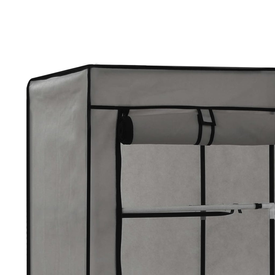 Wardrobe with Compartments and Rods Grey 150x45x175 cm Fabric