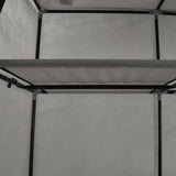 Wardrobe with Compartments and Rods Grey 150x45x175 cm Fabric - Close-Up Angle