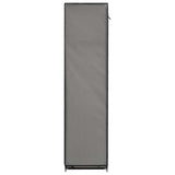 Wardrobe with Compartments and Rods Grey 150x45x175 cm Fabric