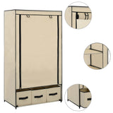Wardrobe Cream 87x49x159 cm Fabric - Front View