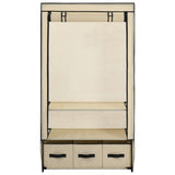 Wardrobe Cream 87x49x159 cm Fabric - Top-Down View