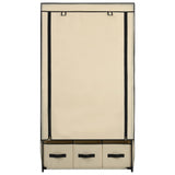 Wardrobe Cream 87x49x159 cm Fabric - 45-Degree Angle