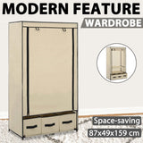 Wardrobe Cream 87x49x159 cm Fabric - Extra Image
