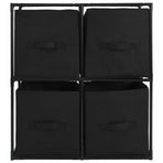Storage Cabinet with 4 Fabric Baskets Black 63x30x71 cm Steel