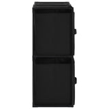 Storage Cabinet with 4 Fabric Baskets Black 63x30x71 cm Steel - 45-Degree Angle