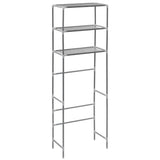 3-Tier Storage Rack over Toilet Silver 53x28x169 cm - Front View