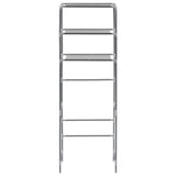 3-Tier Storage Rack over Toilet Silver 53x28x169 cm - Side View