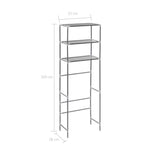3-Tier Storage Rack over Toilet Silver 53x28x169 cm - Low Angle