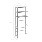 3-Tier Storage Rack over Laundry Machine Silver 69x28x169 cm - Low Angle