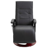 Swivel TV Armchair Black Faux Leather - Side View