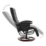 Swivel TV Armchair Black Faux Leather - Rear View