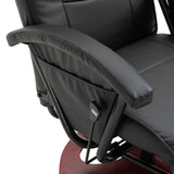 Swivel TV Armchair Black Faux Leather - Close-Up Angle