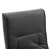 Swivel TV Armchair Black Faux Leather - Low Angle
