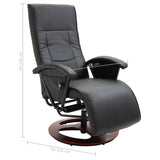 Swivel TV Armchair Black Faux Leather - Extra Image