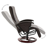 Swivel TV Armchair Brown Faux Leather - Rear View