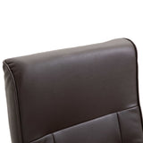 Swivel TV Armchair Brown Faux Leather - Low Angle