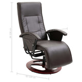 Swivel TV Armchair Brown Faux Leather - Extra Image