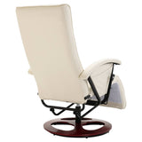 Swivel TV Armchair Cream Faux Leather
