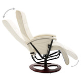 Swivel TV Armchair Cream Faux Leather