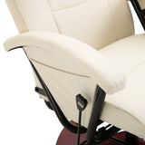 Swivel TV Armchair Cream Faux Leather
