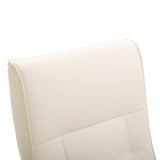 Swivel TV Armchair Cream Faux Leather