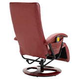 Massage Chair Wine Red Faux Leather - 45-Degree Angle