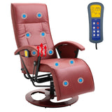 Massage Chair Wine Red Faux Leather - Extra Image