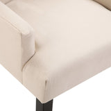 Dining Chair with Armrests Beige Fabric - Rear View