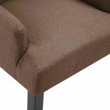 Dining Chair with Armrests Brown Fabric